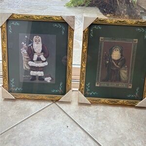 Vintage Style Mary Hughes Framed Prints in Gilt Frames
